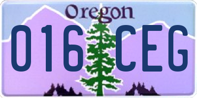 OR license plate 016CEG