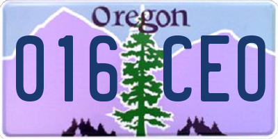 OR license plate 016CEO