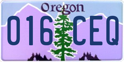 OR license plate 016CEQ