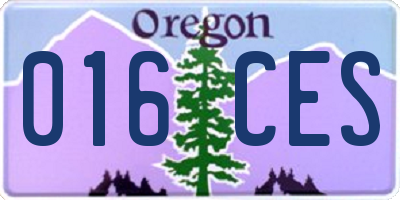 OR license plate 016CES