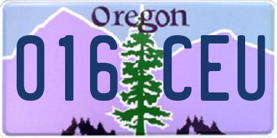 OR license plate 016CEU