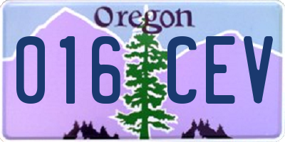 OR license plate 016CEV