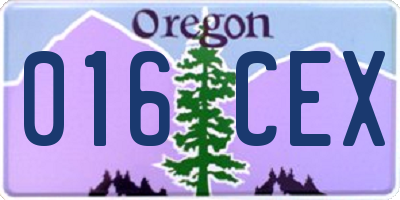 OR license plate 016CEX
