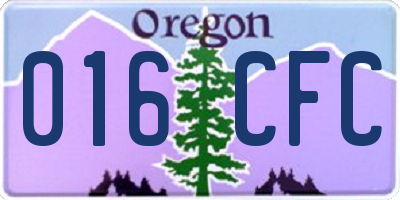 OR license plate 016CFC