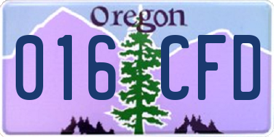 OR license plate 016CFD