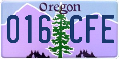 OR license plate 016CFE