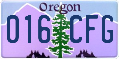 OR license plate 016CFG