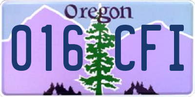 OR license plate 016CFI