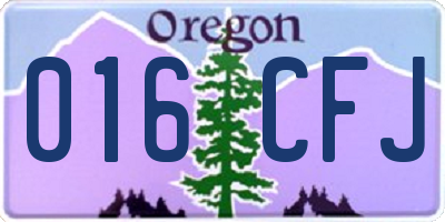 OR license plate 016CFJ