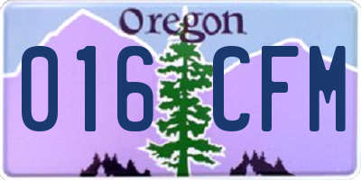 OR license plate 016CFM