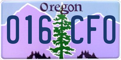 OR license plate 016CFO