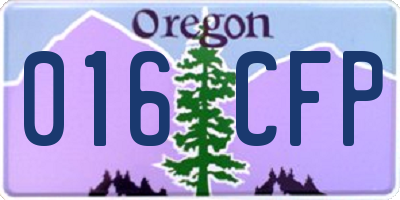OR license plate 016CFP