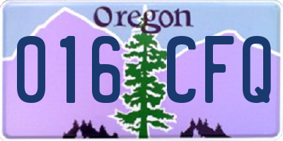 OR license plate 016CFQ