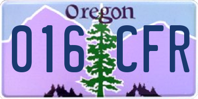 OR license plate 016CFR