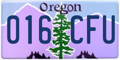 OR license plate 016CFU
