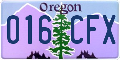 OR license plate 016CFX