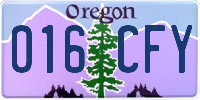 OR license plate 016CFY