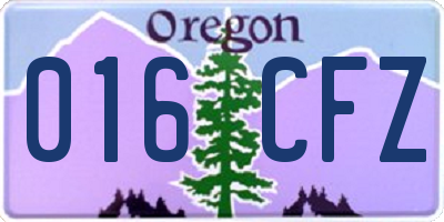OR license plate 016CFZ