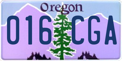 OR license plate 016CGA