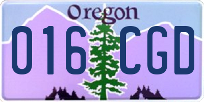 OR license plate 016CGD