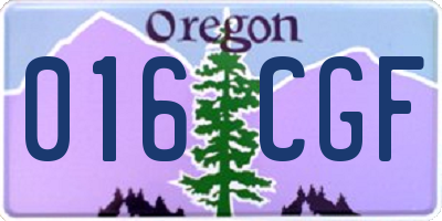OR license plate 016CGF