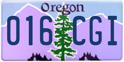 OR license plate 016CGI