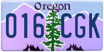 OR license plate 016CGK