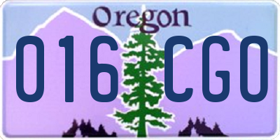 OR license plate 016CGO
