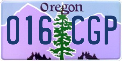 OR license plate 016CGP