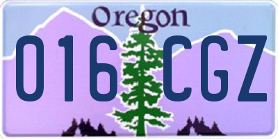 OR license plate 016CGZ
