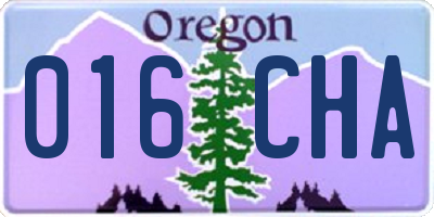 OR license plate 016CHA