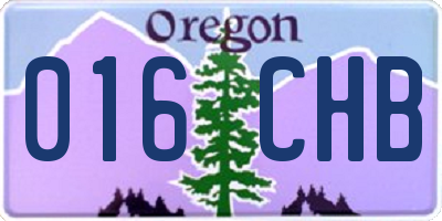OR license plate 016CHB