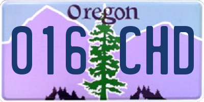 OR license plate 016CHD