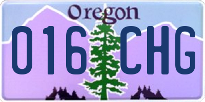 OR license plate 016CHG