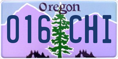 OR license plate 016CHI