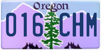 OR license plate 016CHM