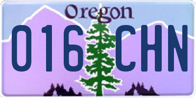 OR license plate 016CHN