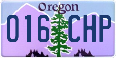 OR license plate 016CHP