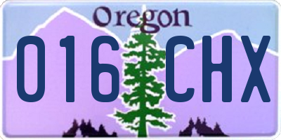 OR license plate 016CHX