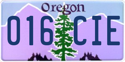 OR license plate 016CIE