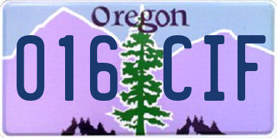 OR license plate 016CIF