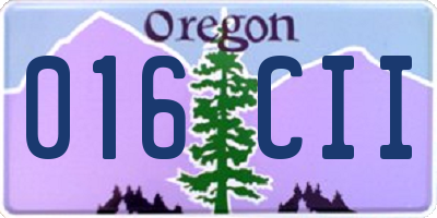 OR license plate 016CII