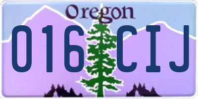 OR license plate 016CIJ
