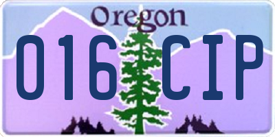 OR license plate 016CIP