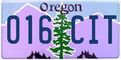 OR license plate 016CIT