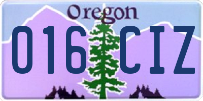 OR license plate 016CIZ