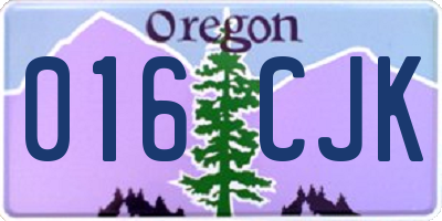 OR license plate 016CJK