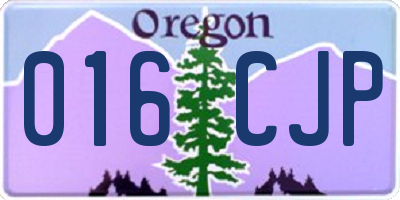 OR license plate 016CJP
