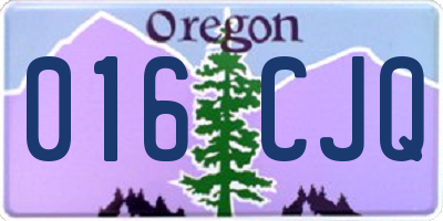 OR license plate 016CJQ