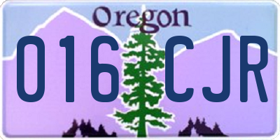OR license plate 016CJR